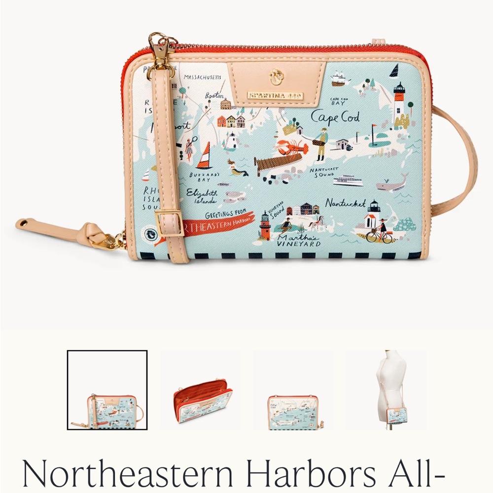 Spartina 449 Northeastern Harbors Wristlet - Blue and Tan